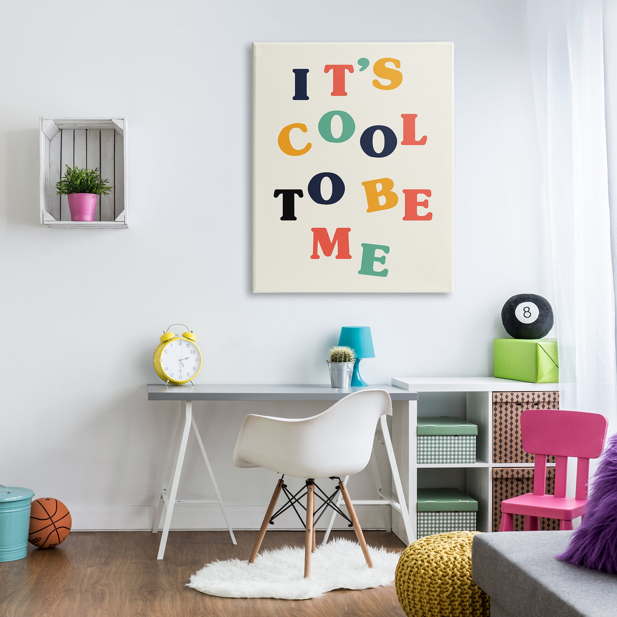 Stupell Industries Cool to Be Me Inspirational Phrase Bold Typography Inspirational Painting Gallery Wrapped Canvas Print Wall Art, 36 x 48