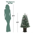thumbnail image 2 of 3ft Pre-Lit Artificial Christmas Tree, 78 Warm White LED Lights, Battery Powered with Timer, Includes Brown Base, Festive Holiday Decoration for Home, 2 of 10