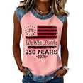 thumbnail image 2 of KDDYLITQ Womens 250th Anniversary Independence Day Tshirt Fourth Of July Red White and Blue Crew Neck Tops Summer Usa Star Stripes Causal Blouses 250th Birthday Basic Sleeveless Tanks Pink 3XL, 2 of 7