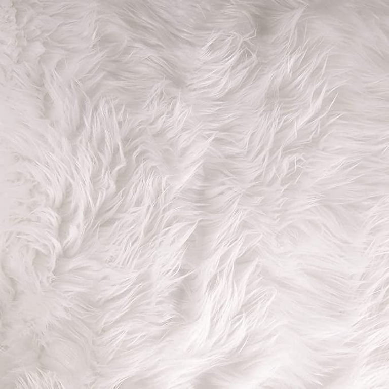 The Fabric Exchange 60 Inch Faux Fur White Fabric by The Yard