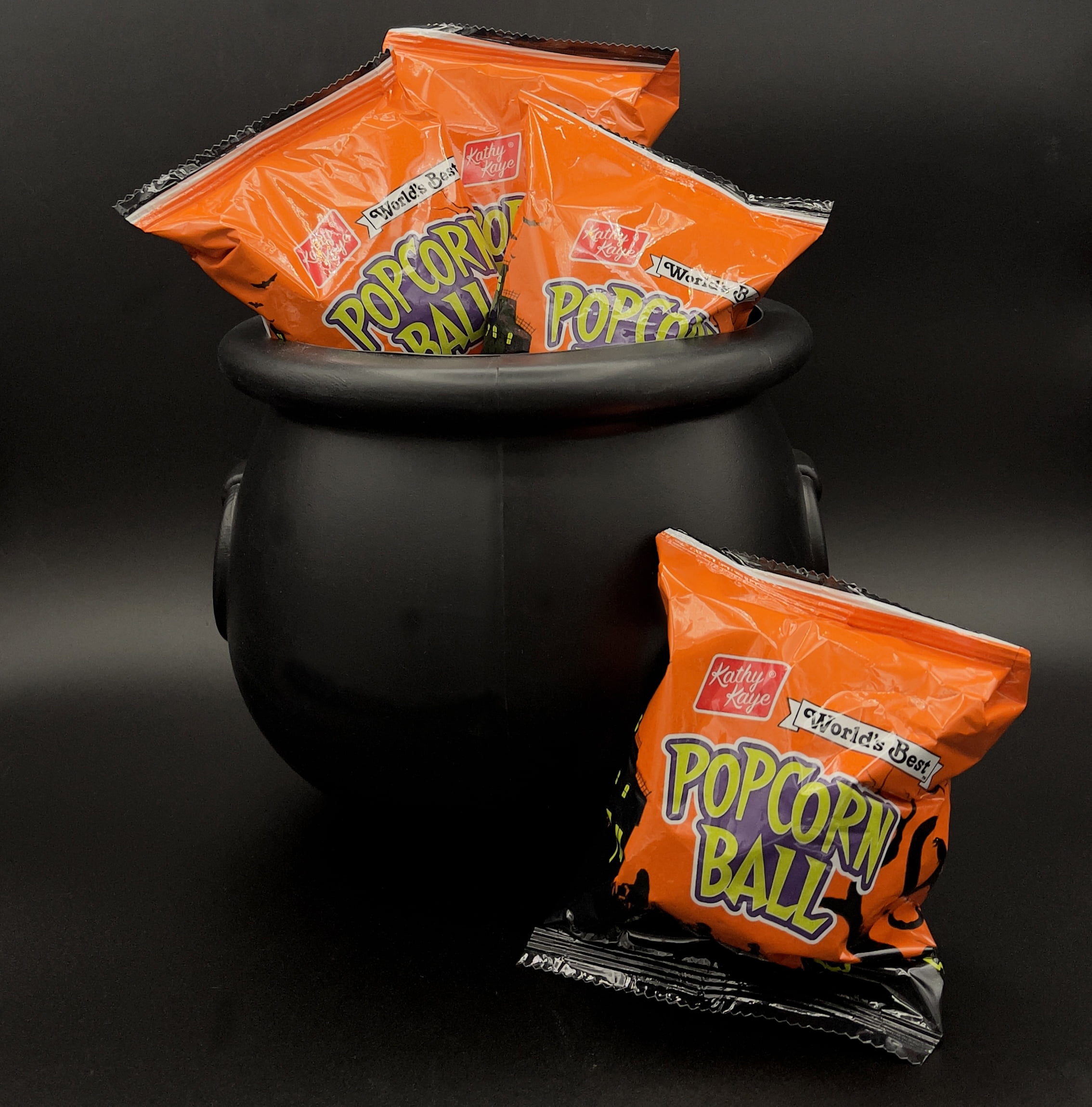 Kathy Kaye's Halloween Sweet & Salty Popcorn Balls, 12 Count.  Gluten Free, Peanut and Tree-Nut Free