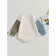 thumbnail image 4 of Bagilaanoe Newborn Baby Girl Boy Rompers Sweatshirt Long Sleeve Bodysuits Contrast Color Pullover 3M 6M 12M 18M 24M Infant Casual Tee Tops, 4 of 9