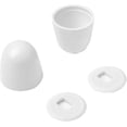 thumbnail image 4 of Tapa universal para inodoro (4 piezas), de plástico, redonda, con arandelas adicionales para una fácil instalación, 3,6 cm de alto, color blanco, 4 of 5