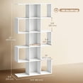 thumbnail image 3 of HOMCOM 5-Tier Bookshelf, S Shaped Geometric Bookcase, White Wood Grain, 3 of 10