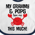 thumbnail image 4 of Inktastic My Grammy and Pops Love Me Grandson Crab Boys or Girls Baby Bib, 4 of 4