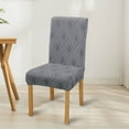 thumbnail image 6 of Elastic Jacquard Dining Chair Covers Set of 2, Stretchable Slipcovers with Anti-Slip Band, Universal Fit for Kitchen, Restaurant, Office, Home Decor, Washable Chair Protectors for Upholstered Chairs, 6 of 6