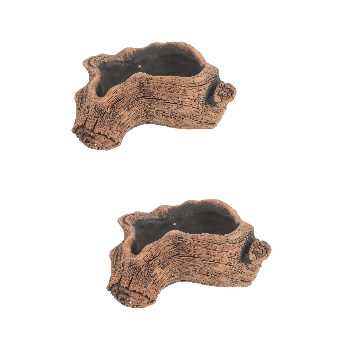 unbranded 2pcs Imitation Tree Stump Succulent Pot Vintage Cement Planter Succulent Planter Plant Pot Gardening Pot