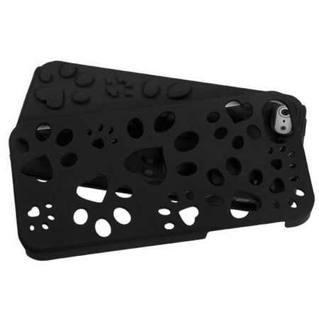 Dog Protector Case - Apple iPhone 5/5S MyBat Protector Case, Rubberized Black/Black Dog Paw Hybrid