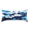 thumbnail image 3 of Blue White Abstract Luxury Silky Soft Pillowcase Standard Size Wrinkle Resistant Envelope Closure 20x26in, 3 of 9