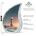 thumbnail image 2 of Blue Luminious Light House Urn For Human Ashes Adult Mom & Dad - Large Cremation Urn For Aadult Female Ashes - Decorative Funeral Ashes - 10 Inch, 2 of 2