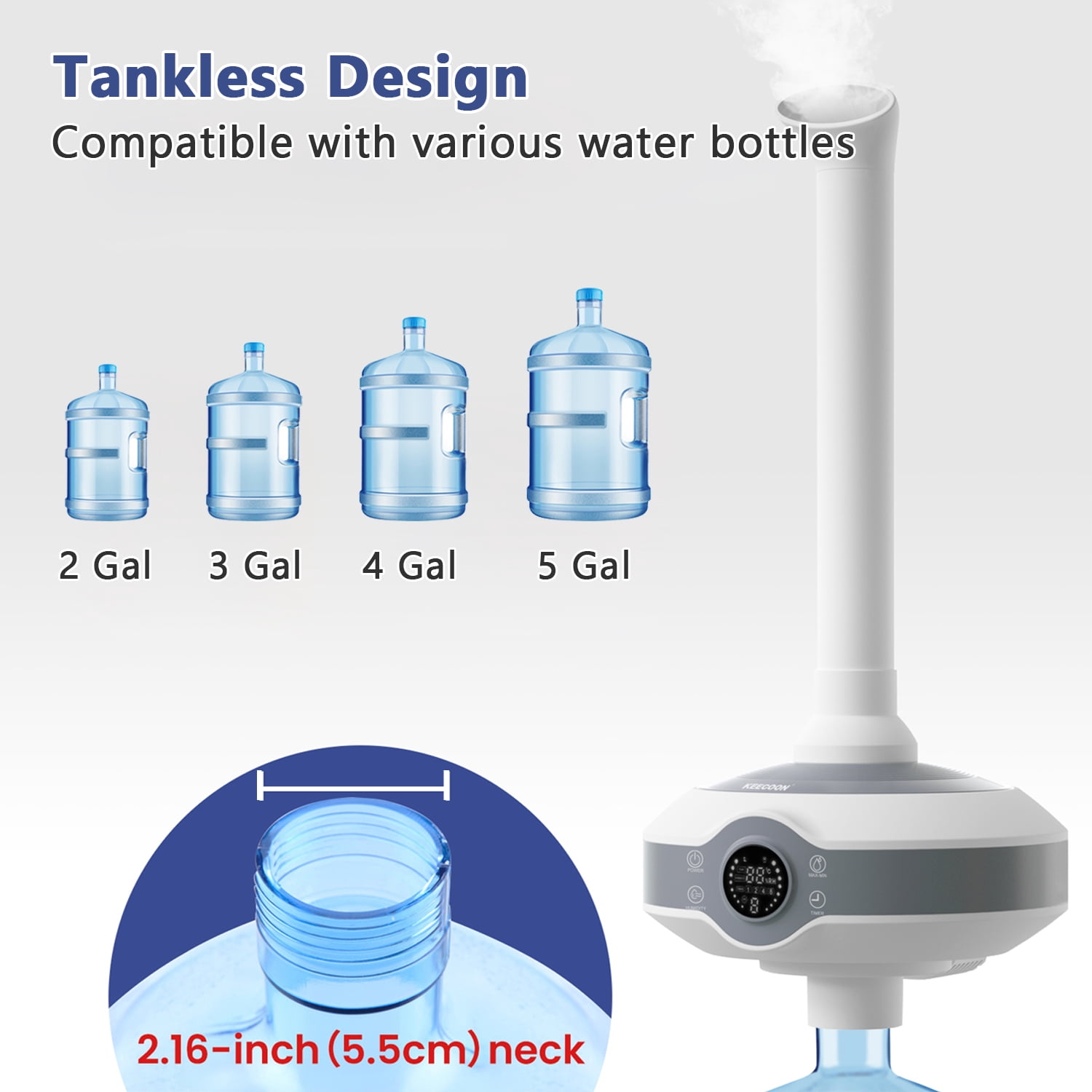 Humidifier Large Room 1000 sq.ft. Large Humidifiers, AILINKE Ultrasonic Cool Mist Industrial Commercial Humidifier 800ml/h Mist Output, Whole House, Green House
