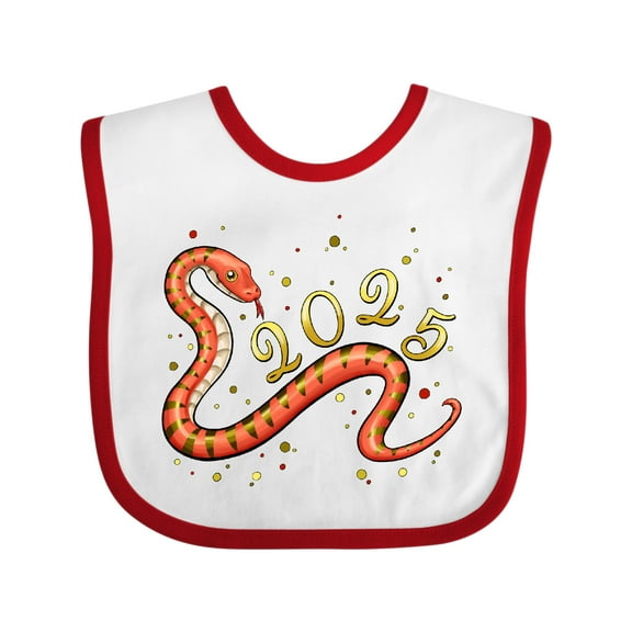 Inktastic 2025 Year of the Snake New Year Snake Boys or Girls Baby Bib