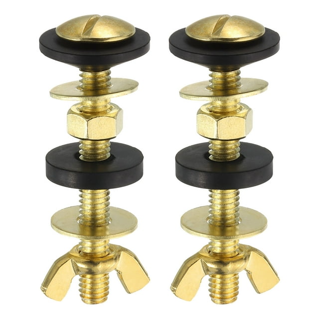Kit de tornillos para tanque de inodoro de 2 piezas, pernos de acero al carbono para reparación y montaje de inodoro
