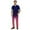 Dark Purple, variant on Men's 2-Piece Work Uniform Set, Short Sleeve V-Neck Gradient Print Top with Chest Pocket and Elastic Waist Pants, For Medical Nursing Scrubs,Blue,L