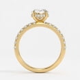 thumbnail image 5 of vylahjewellery 14K Yellow Gold Vermeil Solitaire Ring with Pavé Band for Women Wedding Promise Ring, Oval Cut Moissanite Engagement Ring for Her, 5 of 7