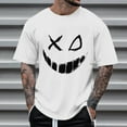thumbnail image 2 of WREESH Halloween T-Shirts Summer Fashion Casual Men's Round Neck Printed T-Shirt Top White, 2 of 5
