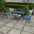 thumbnail image 5 of Jordan Manufacturing 17" x 19" Elwood Heather Blue Solid Rectangular Outdoor Chair Pad Seat Cushion with Ties (2 Pack), 5 of 11