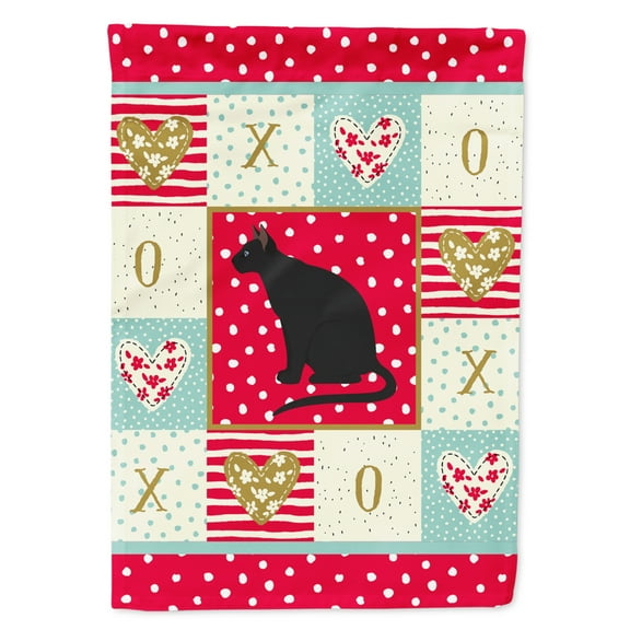 Carolines Treasures CK5775CHF Ojos Azules Cat Love Flag Canvas House Size Large multicolor