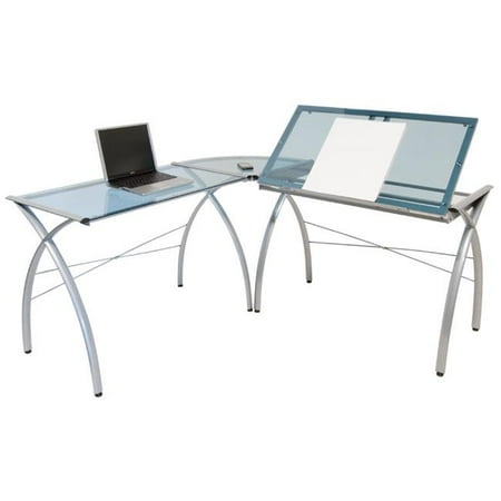 Ls Workcenter - Futura LS WorkCenter with Tilt - Silver-Blue Glass