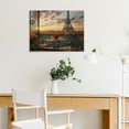 thumbnail image 5 of Pratyus Eiffel Tower Sunset Paris Canvas Print Art Decor for Home Living Room Bedroom Office Wall Decor 16x12in, 5 of 6