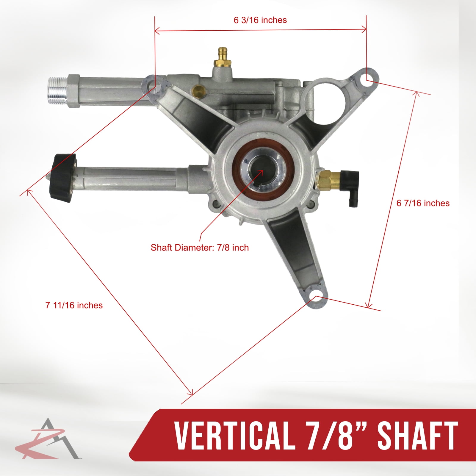 The ROP Shop 2400 psi, 7/8" Shaft, Front-Facing Vertical Pressure Washer Pump & Spray Kit