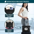 thumbnail image 4 of PAVILIA Travel Blanket Pillow in Soft Bag with Pockets, Airplane Blanket Set, Plane Blanket Compact Packable, Flight Essentials Car Pillow, Travelers Accessories Gifts, Luggage Strap, Black, 4 of 8