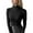 Black, variant on Crossover Turtleneck Women's High Stretch Turtle Neck Bottoming Pullover Tops Color: Yellow Size: XXL(4)