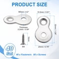 thumbnail image 2 of Uxcell 40 Pcs Figure 8 Fastener with Screws, Table Top Mounting Clips for Wood, Silver, 2 of 5