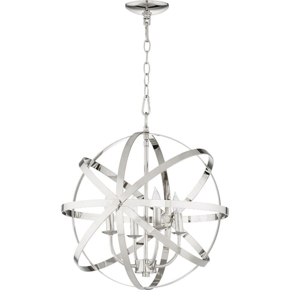 6009-4-62-Quorum Lighting-Celeste - 4 Light Sphere Chandelier in style - 19 inches wide by 21 inches high-Polished Nickel Finish -Traditional