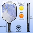 thumbnail image 3 of Pickleball Paddles Set Of 1, Fiberglass Surface, Turquoise Marble Pattern, 1 Paddle, 2 Balls & Bag, 3 of 5
