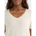 thumbnail image 3 of Time and Tru Women's V-Neck Tunic Tee with Short Sleeves, Sizes XS-XXXL, 3 of 5