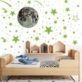 thumbnail image 2 of Calcomanía de pared luminosa con estrellas y luna que brillan en la oscuridad, 363 piezas de estrellas fluorescentes adhesivas, regalo para decoraciones de techo, fluorescente octilucente, 2 of 5