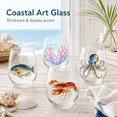 thumbnail image 5 of 4.3 x 3.3 in Artistic Ocean Life Glass Cup, Clear 2D Marine Design Drinking Glass for Water, Juice, Wine, Desk Display, Coastal Home Decor & Gift, 1Pc, 5 of 9