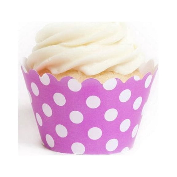 Dress My Cupcake Cherry Blossom Pink Polka Dot Cupcake Wrappers, Set of 12