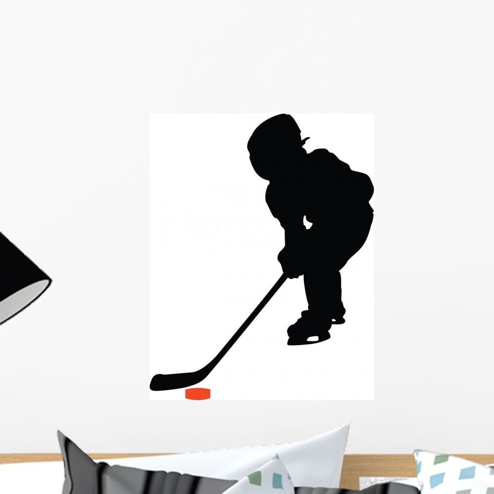 Hockey Silhouette Wall Decal by Wallmonkeys Peel and Stick Graphic (18