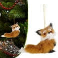 thumbnail image 2 of 4PC Forest Animals Ornaments, 3D Plush Pendant, Woodland Animal Faux Fur Plush Hanging Ornaments Family Educational Playset for Fall, Christmas, Winter Birthday Party Supplies, 2 of 9
