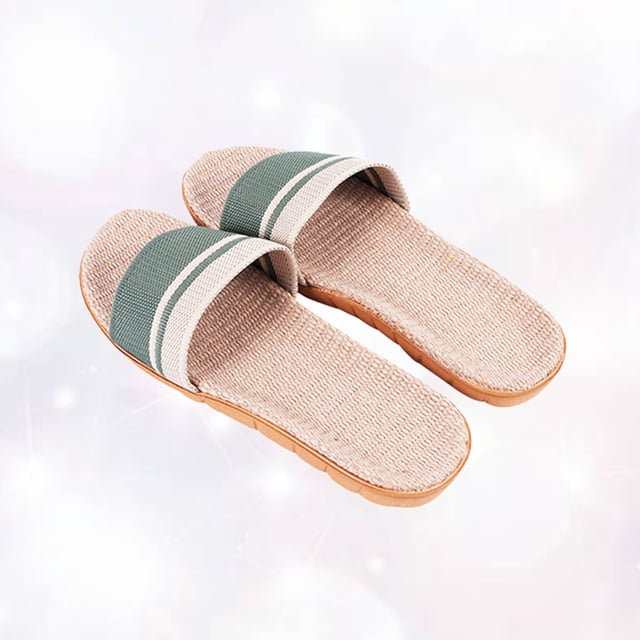 unbranded Pantuflas De Lino Beige Para Uso Interior Con Suela Antideslizante Y Sencillo Para Mujer
