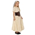 thumbnail image 6 of Odeerbi Toddler Girls Vintage Dress Set Renaissance Medieval Short Sleeve Tiered Dress with Corset Belt, 6 of 8