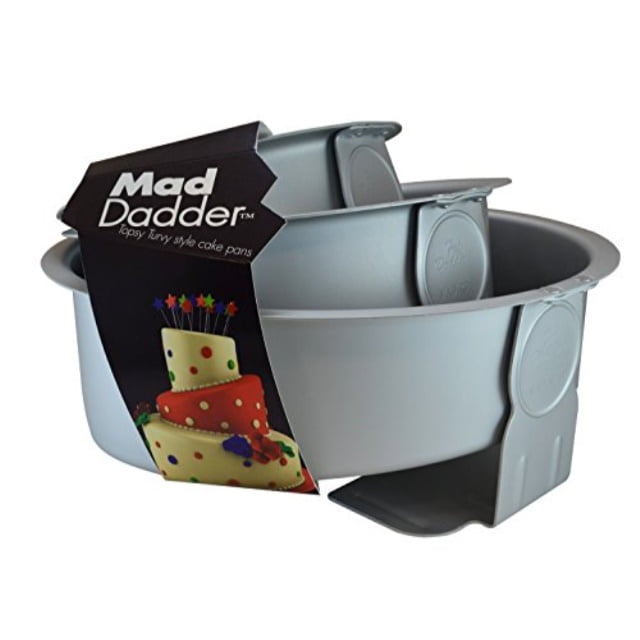 Fat Daddio's Cake Pan Set Round Topsy Turvy Mad Dadder 3 Pieces