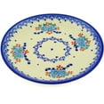 thumbnail image 1 of Polish Pottery 7½-inch Dessert Plate (Hearts And Flowers Theme) Hand Painted in Boleslawiec, Poland + Certificate of Authenticity, 1 of 6