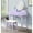 Purple, variant on Wood Vanity Stool In Purple - Modern Design With Mirror, Solid Wood, , 16.42"h Dimension And Stool, Functional Storage Stylish Look