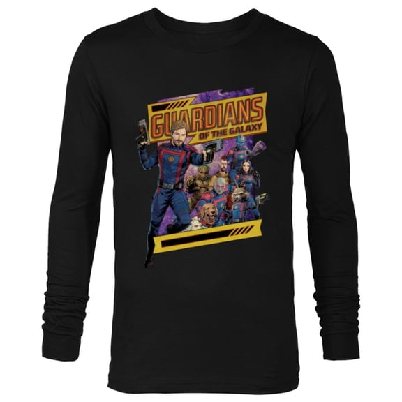 Marvel Guardians of the Galaxy Volume 3 Comic Style and Logo - Long Sleeve T-Shirt for Men - Customized-Black