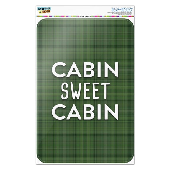 Cabin Sweet Cabin Green Plaid Home Business Office Sign