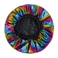 thumbnail image 2 of Krdevn Kids Shower Cap Elastic Full Hair Wrap Waterproof Shiny Metallic Pattern Bath Cap Fashion Reusable Hair Cover for Daily Use, 2 of 3