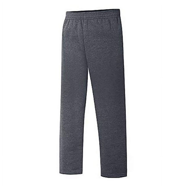 YOPTOP Boys EcoSmart Open Leg Fleece Sweatpants with Pocket Sizes XS-XXL,slateheather,L