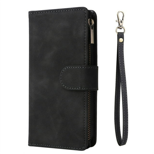 PU Leather Wallet Phone Case For Samsung Galaxy S21 Ultra S20 FE S10 S9 S8 Plus S10E Zipper Flip Card Slots Magnetic Cover