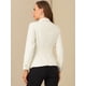 thumbnail image 4 of Chaquede mezclilde oficide trabajo de manlarcon solade jeans pamujer con bolsillos albaricoque L, 4 of 5