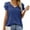 Navy blue, variant on Womens Summer Tops Ruffle Short Sleeve V Neck T-Shirts Casual Loose Fit