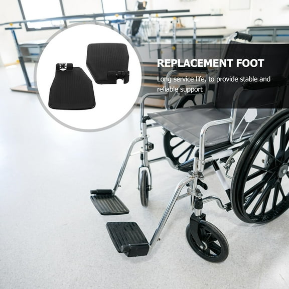 LULULION Universal Black Wheelchair Legrest Replacement Footrest for Home Use Easy Installation Durable Plastic