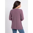 thumbnail image 2 of Ellos Plus Size Stretch Scoop Neck Curved Hem With Buttons Pullover Sweater, 2 of 4
